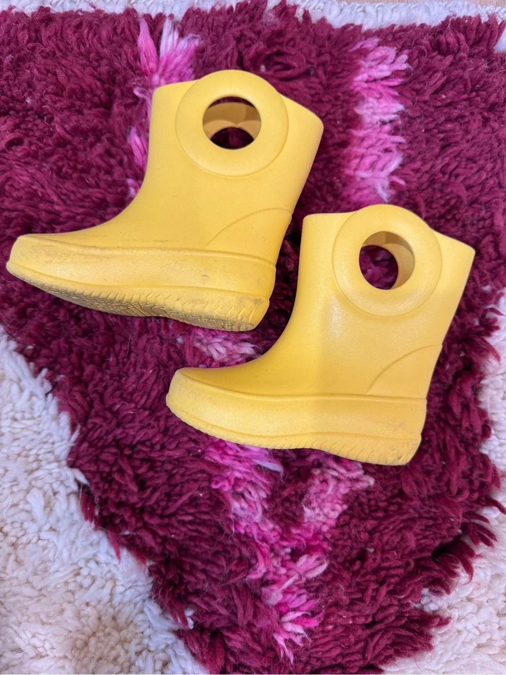 Okabashi Kids Yellow Rain Boots with Round Handle size 5 - Picture 1 of 2